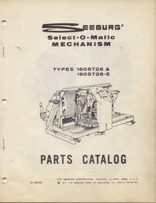 Seeburg 160ST26 and 160ST26-5 Parts Catalog