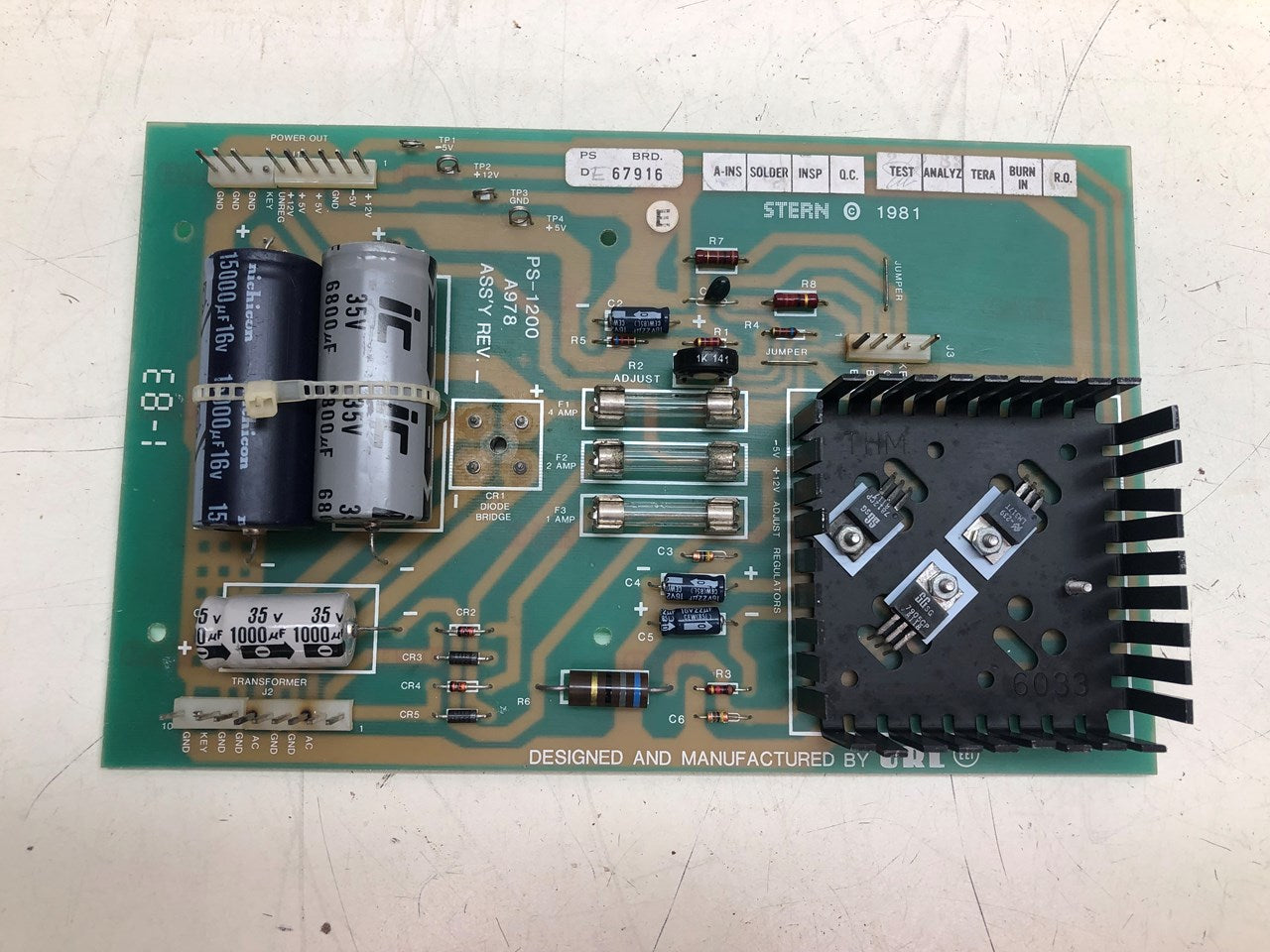 Wiring Diagram Logitech Z5500 Stern Power Supply (PS-1200)
