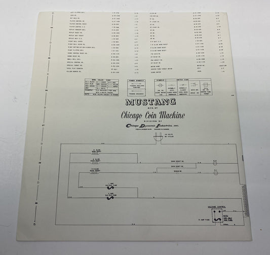 Mustang Schematics (Chicago Coin)