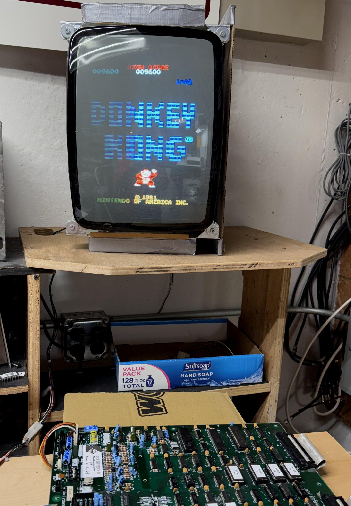 Donkey Kong Circuit Board, Works (Rebuilt, new Sockets!)