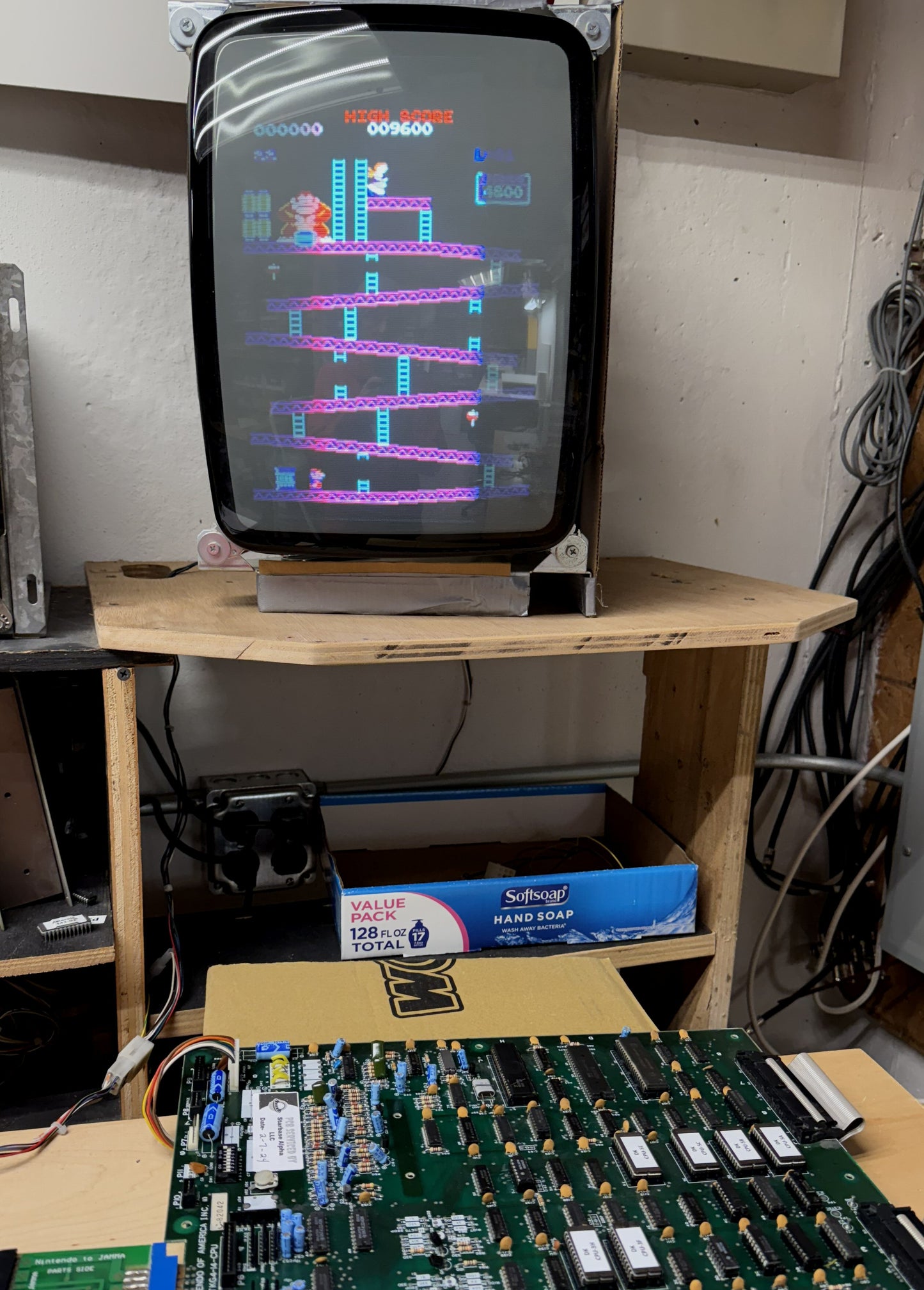 Donkey Kong Circuit Board, Works (Rebuilt, new Sockets!)