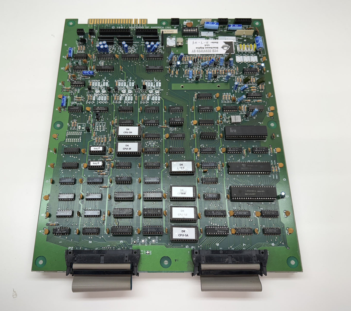 Donkey Kong Circuit Board, Works (Rebuilt, new Sockets!)