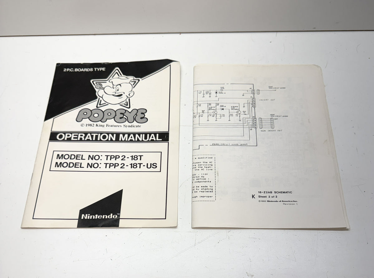 Popeye Table Top (Cocktail) Operation Manual & Schematics