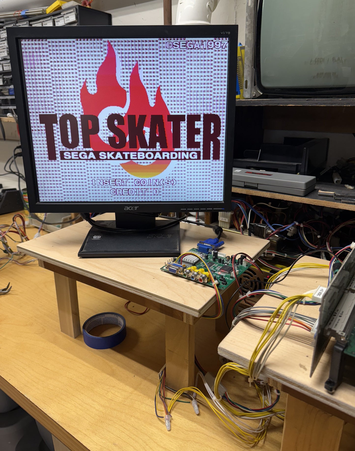 Top Skater PCB (Sega Model 2C CRX), Not working