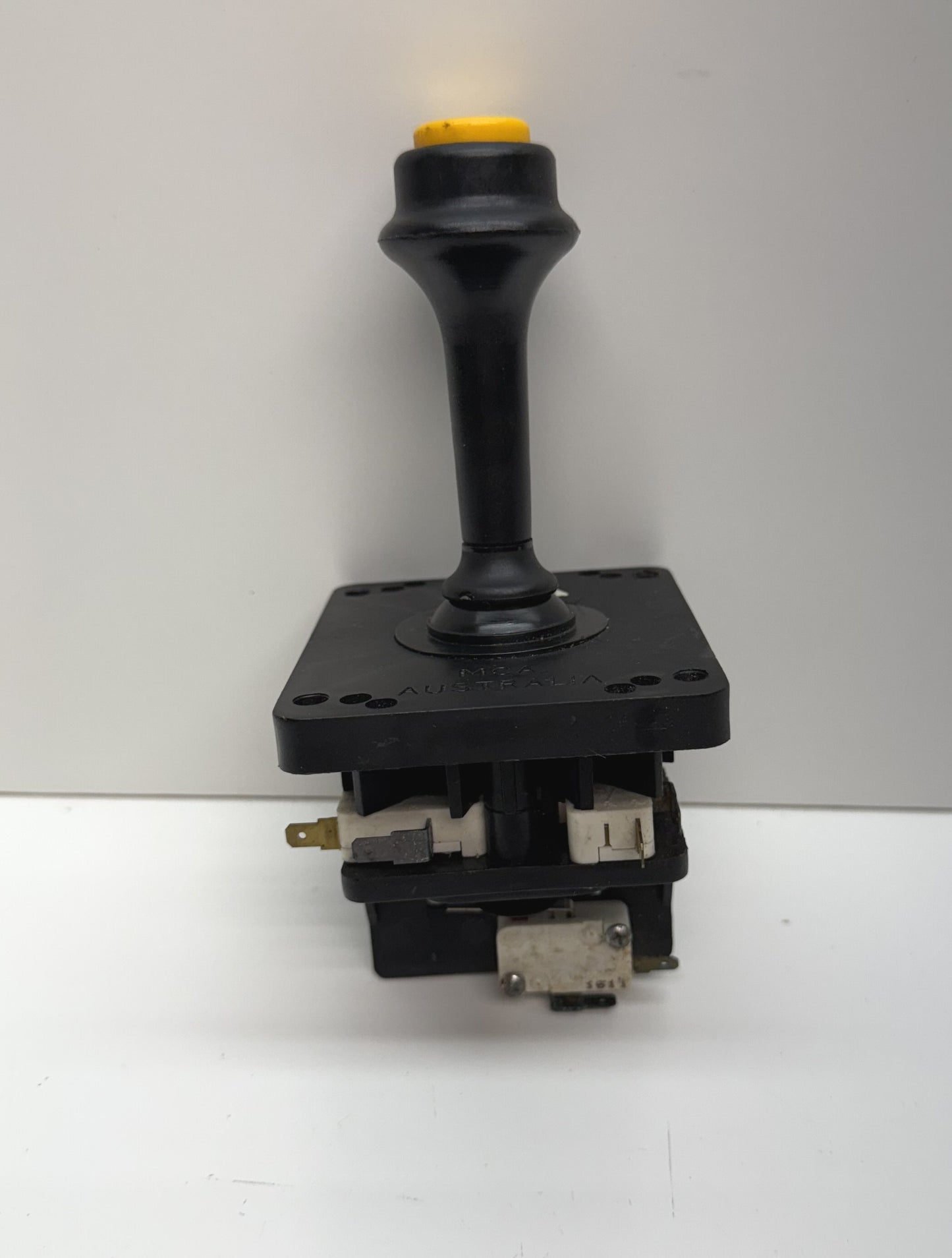 MCA 2/4/8-Way Black Microswitch Joystick, Yellow Button, NOS