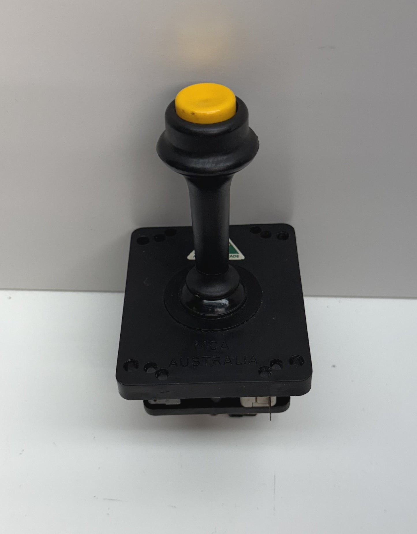 MCA 2/4/8-Way Black Microswitch Joystick, Yellow Button, NOS