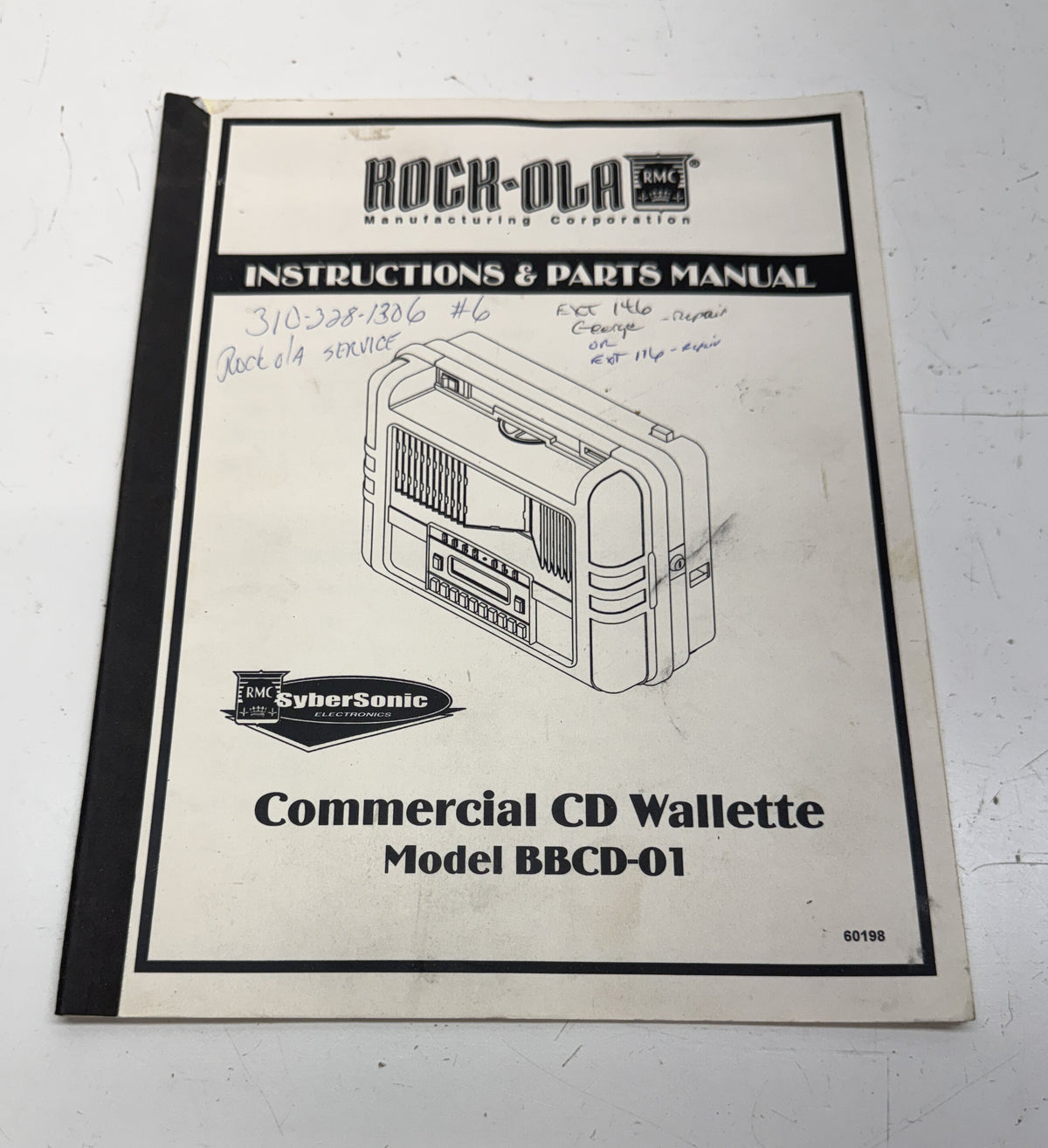 Rock-Ola BBCD-01 Commercial CD Wallette Instructions & Parts Manual