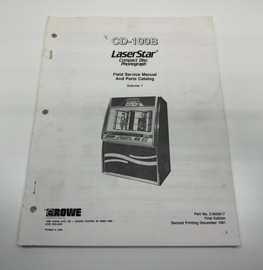 Rowe CD-100B LaserStar Manual 1 of 2