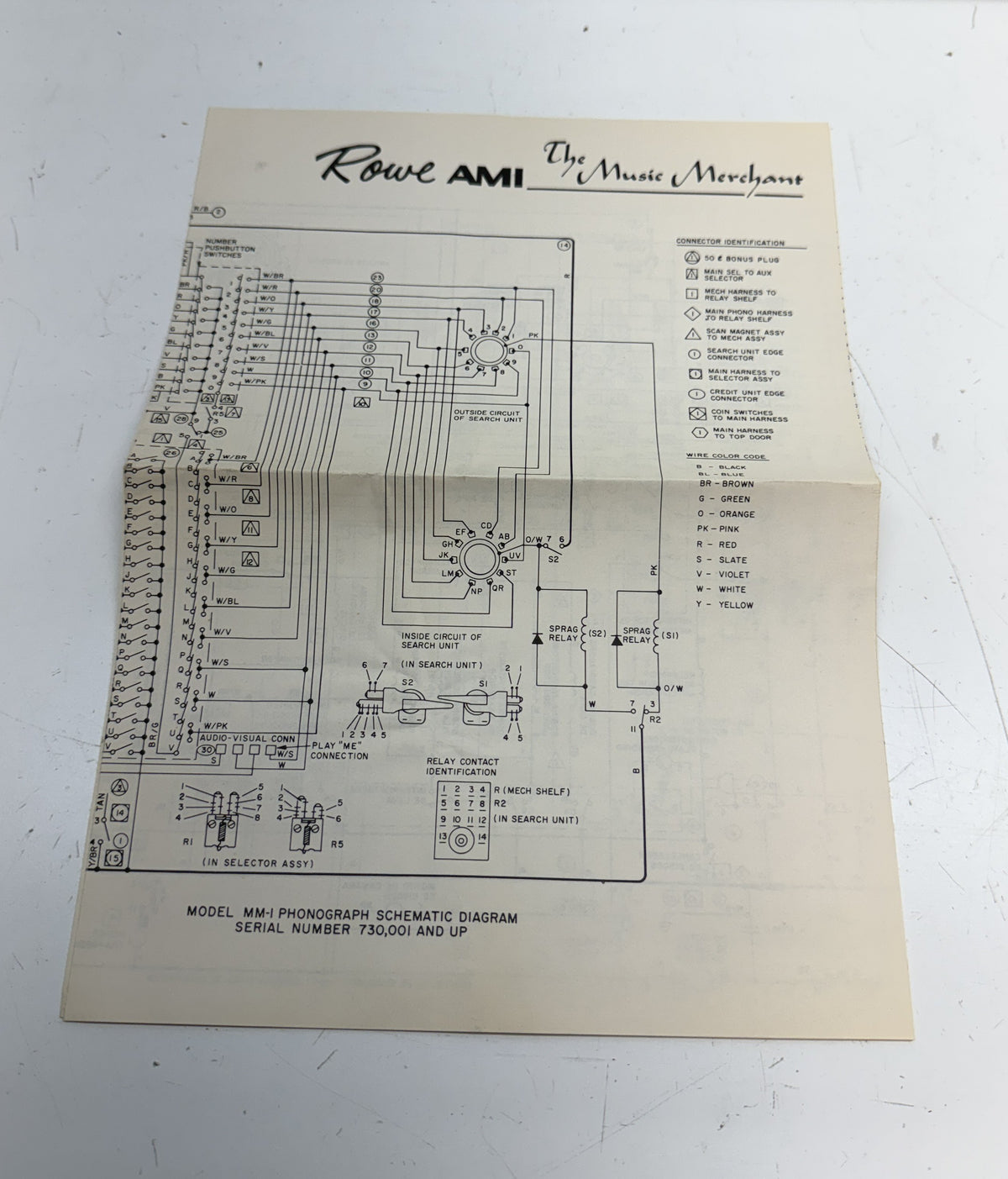 Rowe MM-1 Phonograph Wiring Diagram