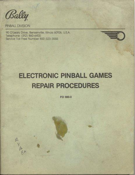 Bally Pinball Repair