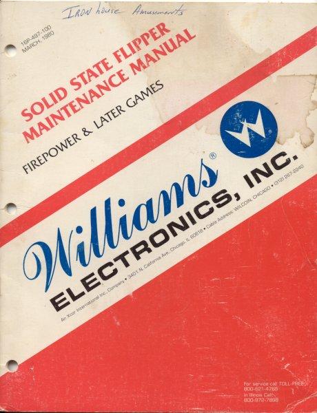 Williams Solid State Flipper Maintenance Manual