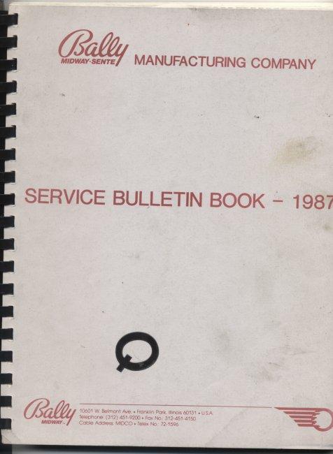 Bally Service Bulletin Book 1987