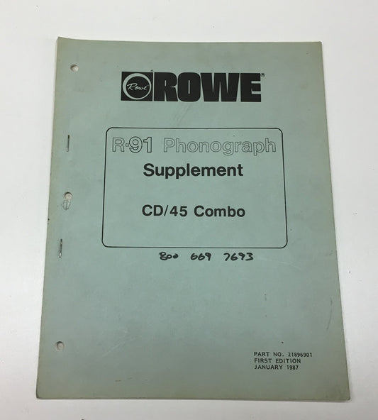 Rowe R-91 Phonograph Supplement