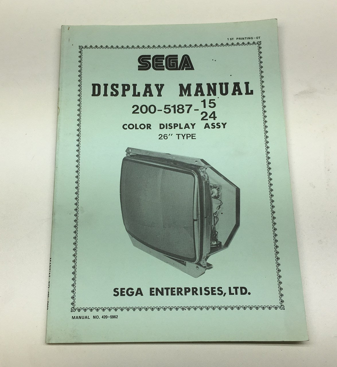 Sega 26" Color 200-5187-15 -24 Monitor