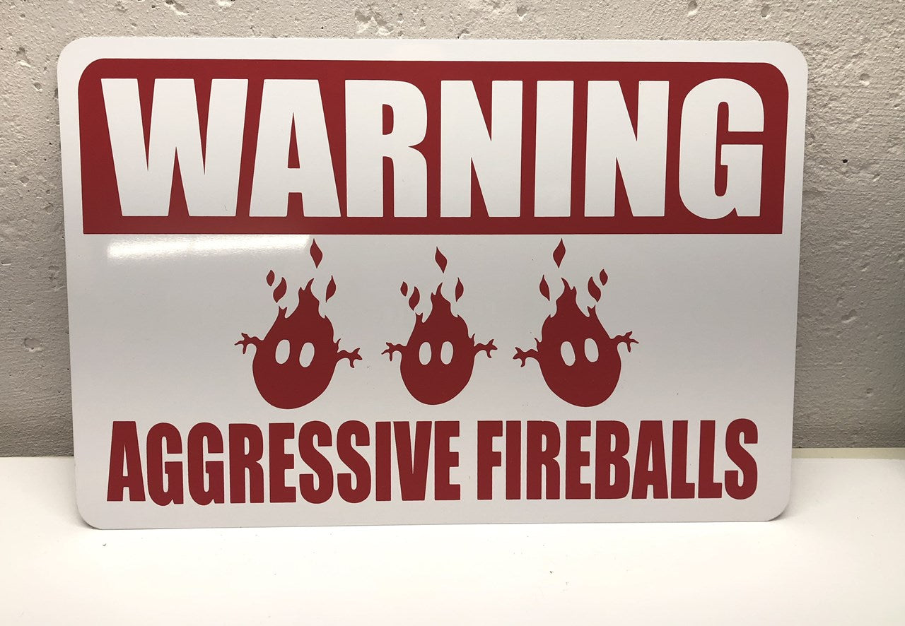 Donkey Kong "Aggressive Fireballs" Sign