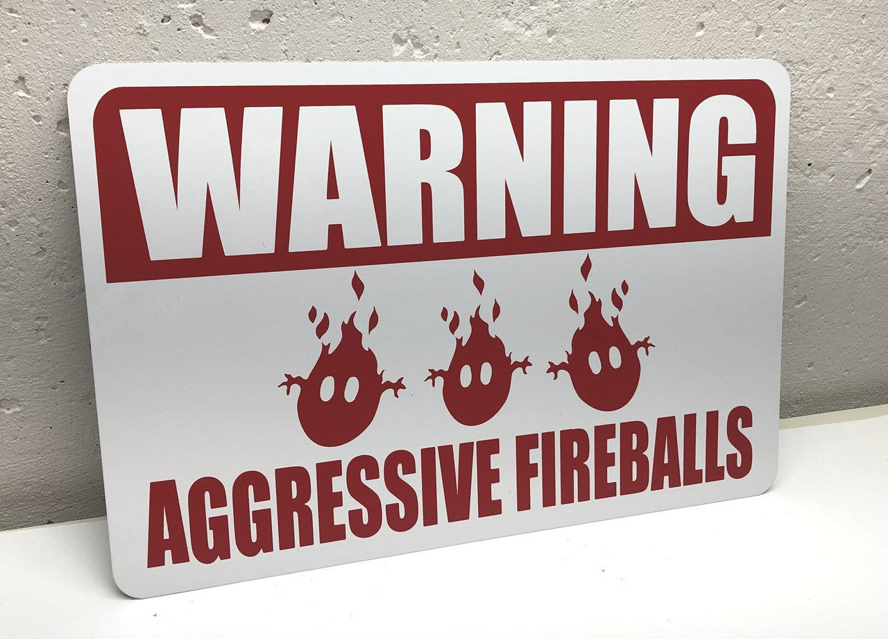 Donkey Kong "Aggressive Fireballs" Sign