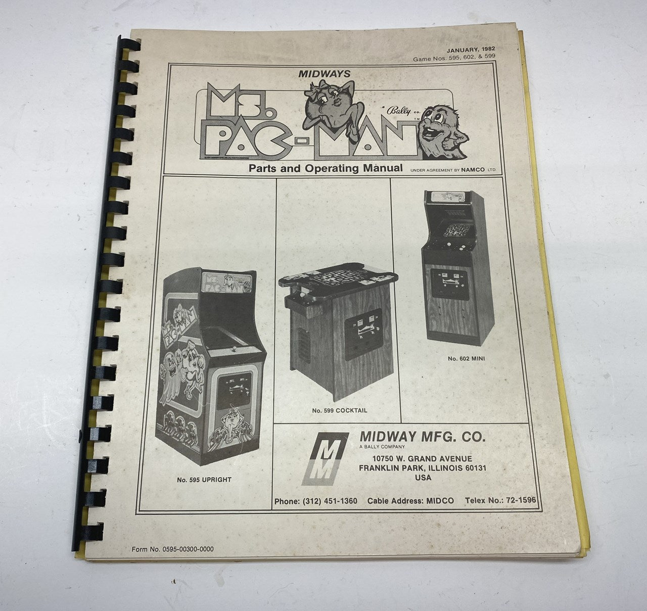 Ms. Pac-Man Parts and Operating Manual