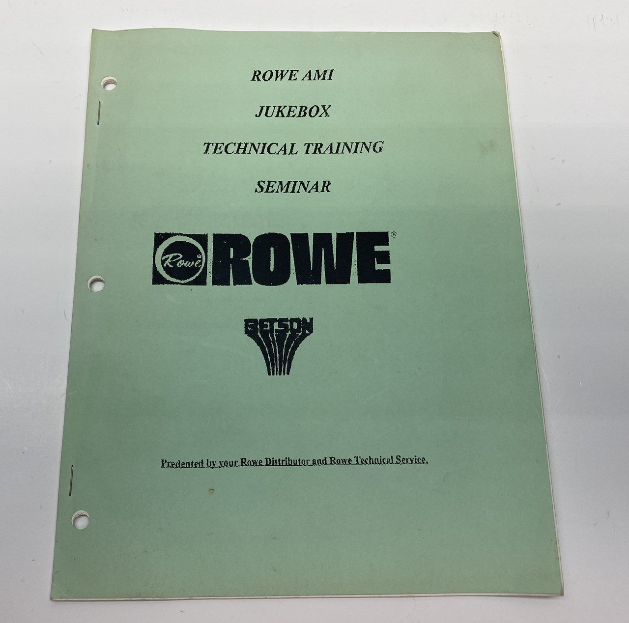 Rowe AMI Jukebox Technical Training Seminar Manual