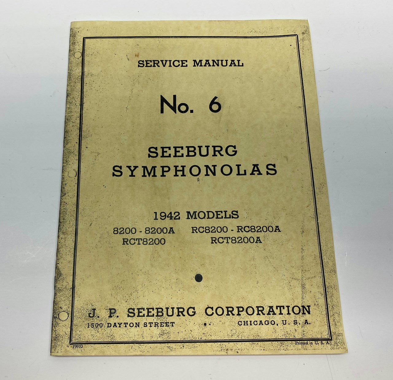 Seeburg Symphonolas 1942 Models Service Manual