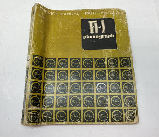 Rowe TI-1 Service Manual and Parts Catalog