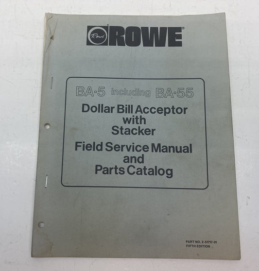 Rowe BA-5 and BA-55 Dollar Bill Acceptor