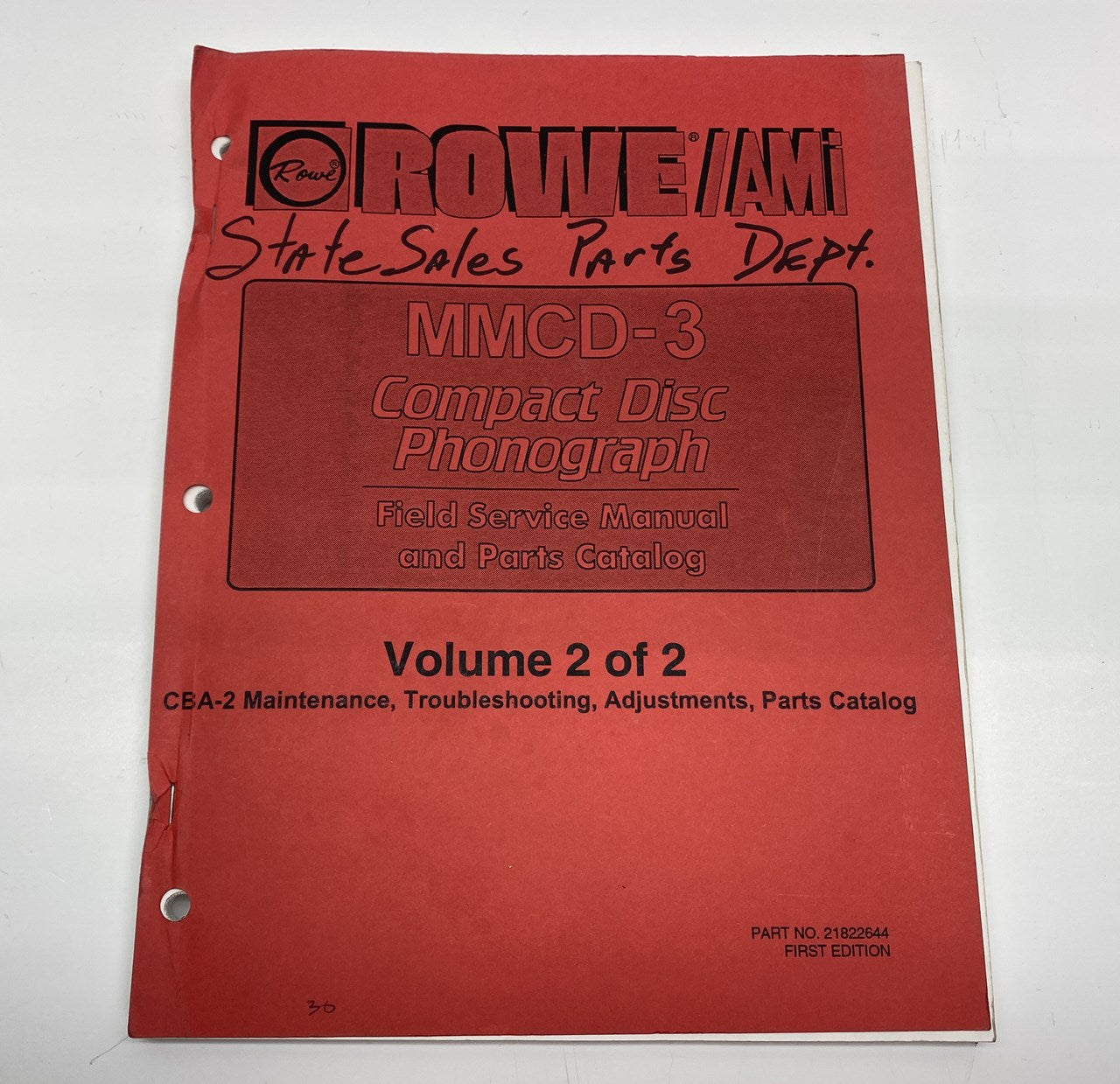 Rowe / AMI MMCD-3 Manual Volume 2 of 2