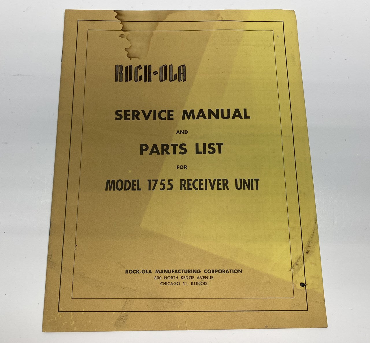 Rock-Ola 1755 Receiver Unit Service Manual