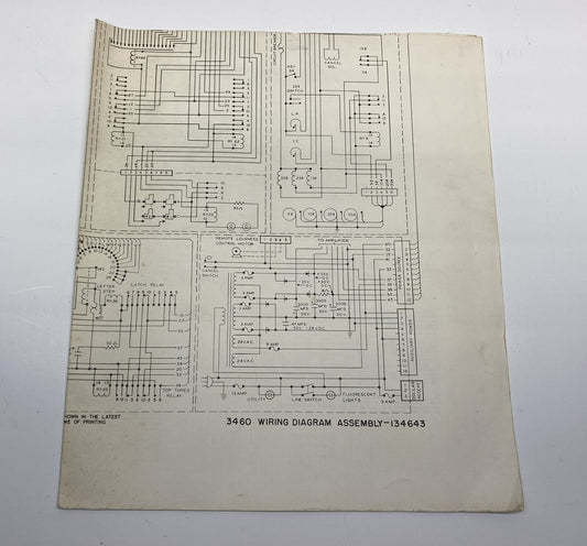 Wurlitzer 3460 Wiring / Schematic Diagram