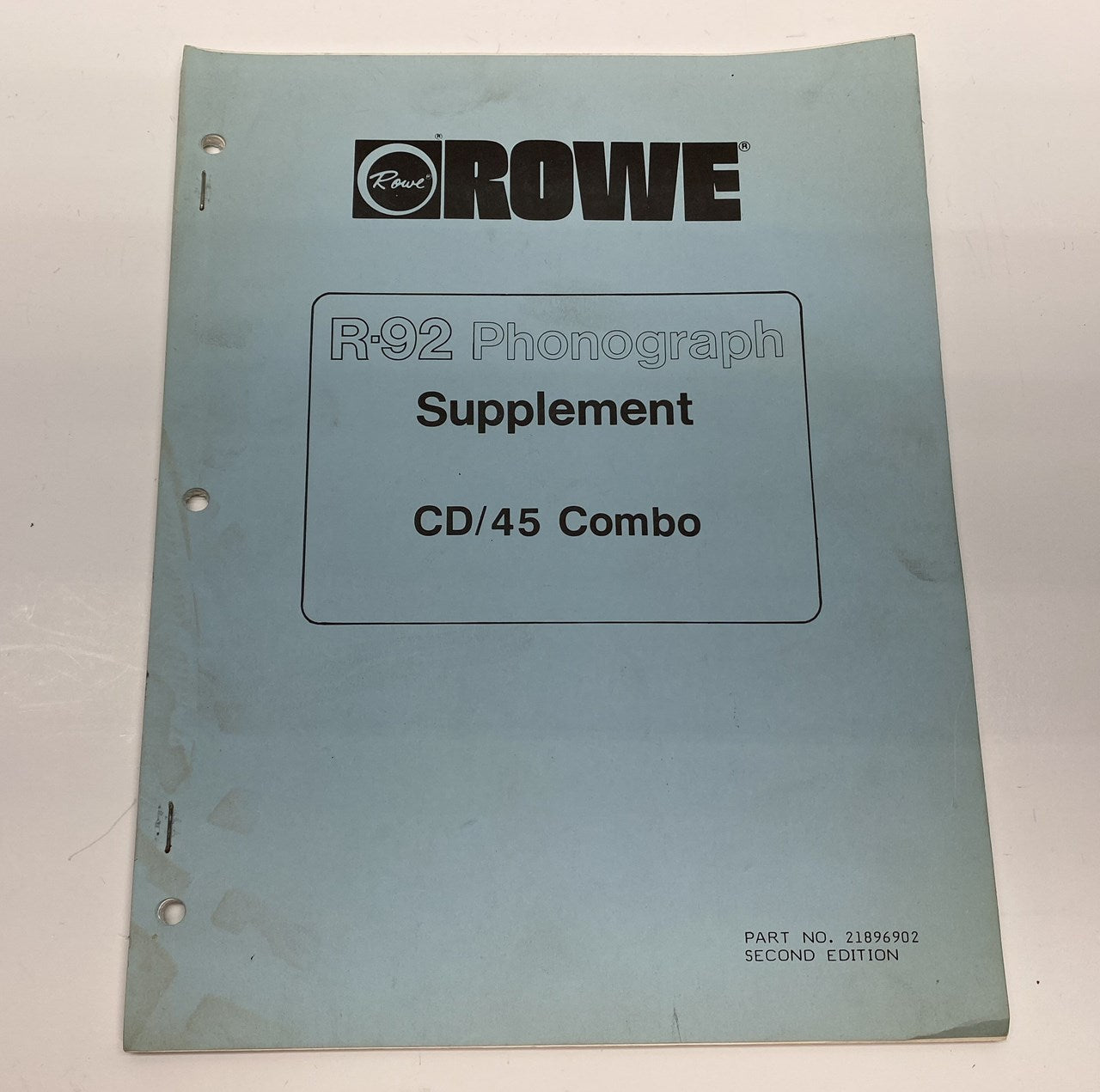 Rowe R-92 Phonograph Supplement