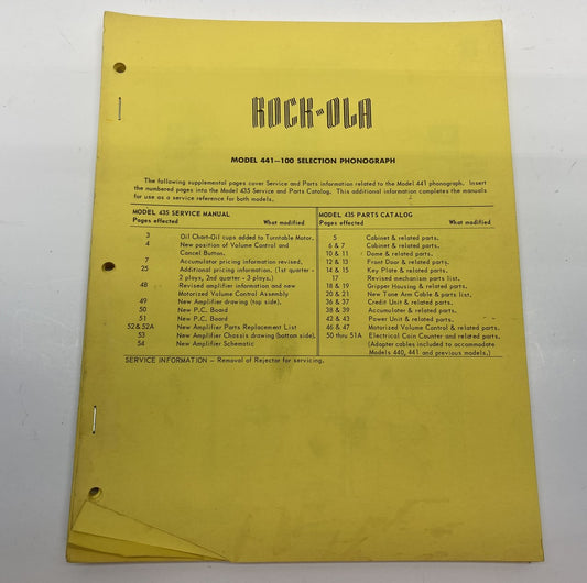 Rock-Ola 441 Parts Manual