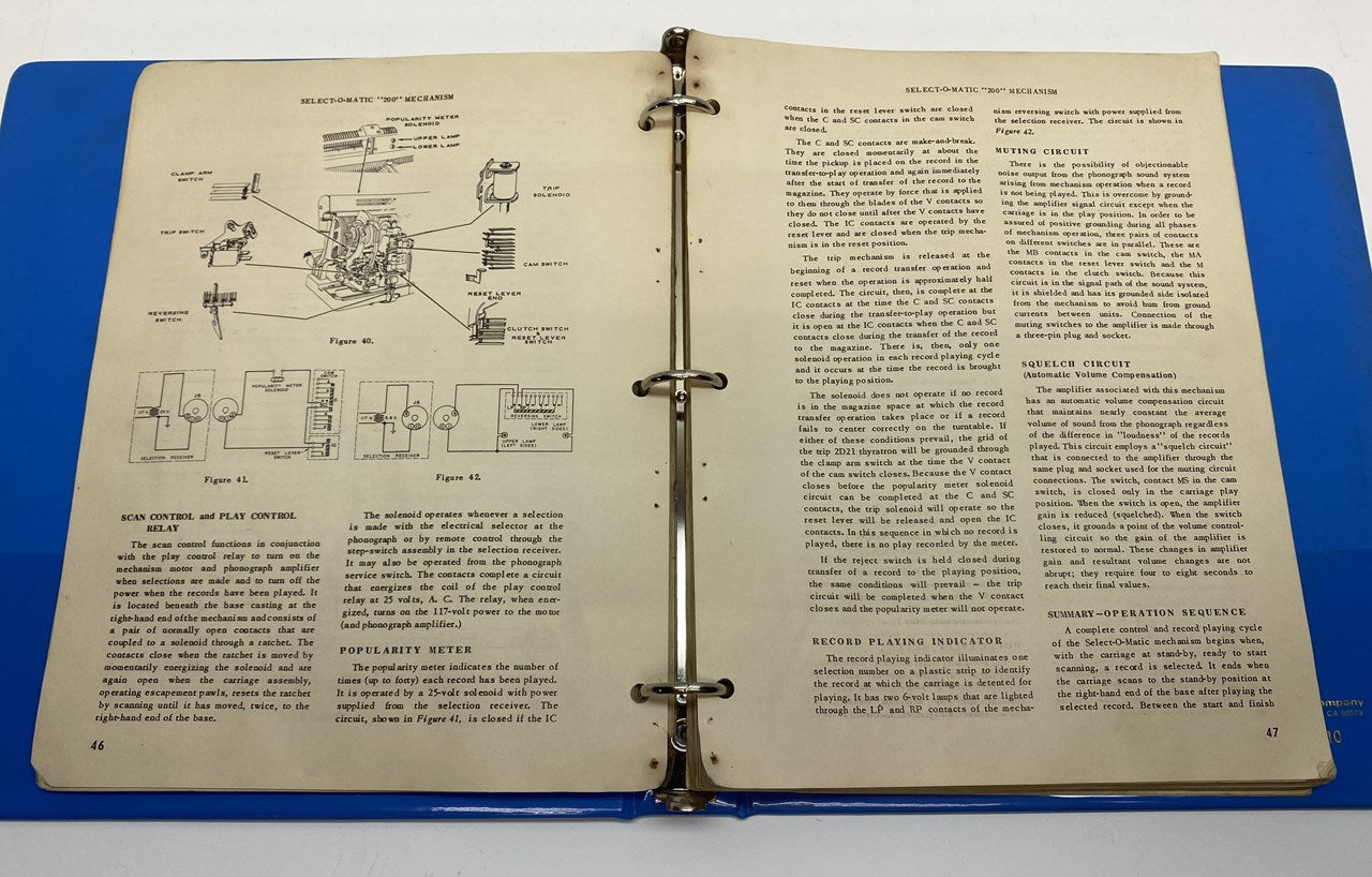 Seeburg V-200 VL-200 Service Manual Binder