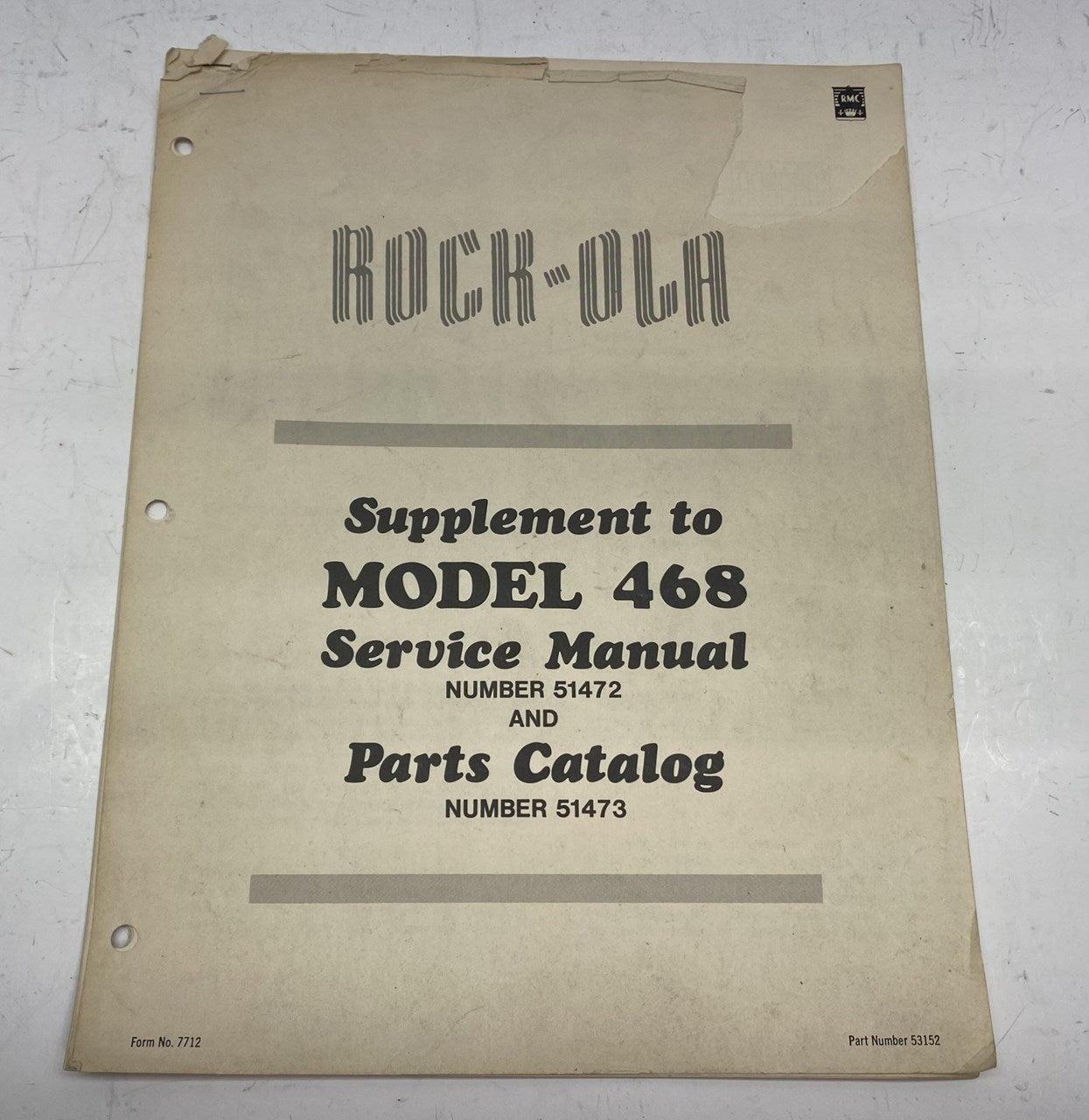 Rock-Ola 468 Supplement Manual