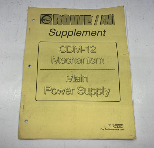 Rowe AMI CDM-12 Mechanism / Power Supply Manual