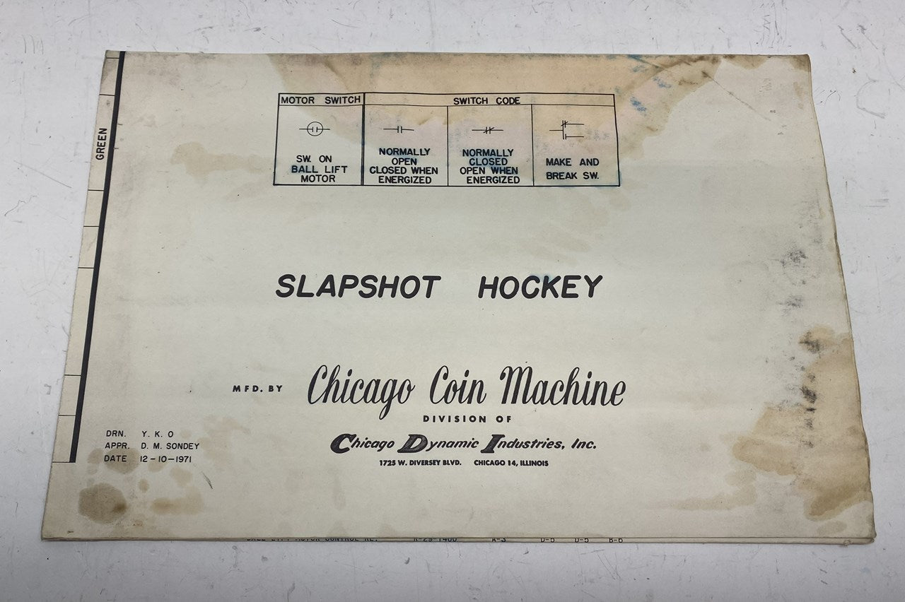 Slap Shot Hockey Schematics (Chicago Coin)