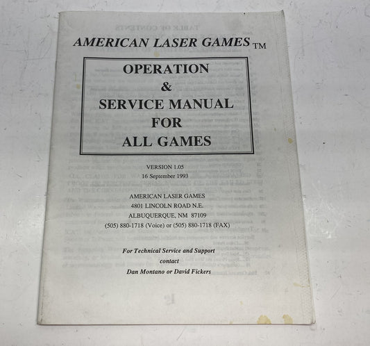 American Laser Games Operation and Service Manual