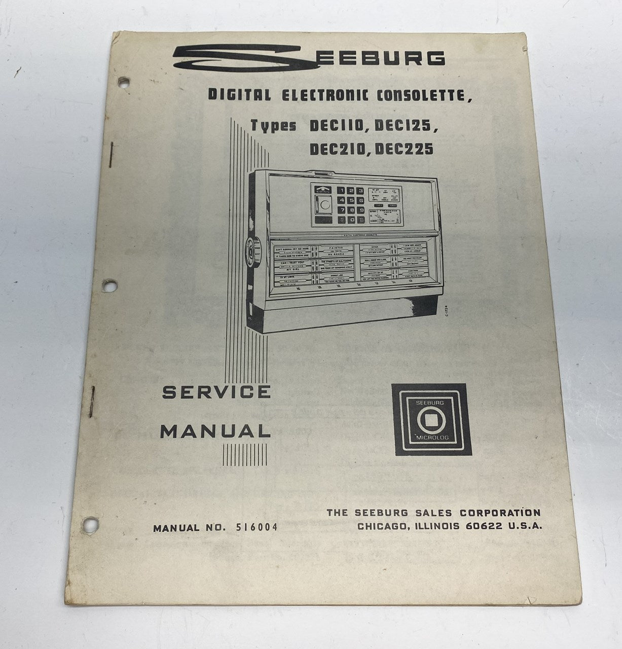 Seeburg Digital Electronic Consolette Service Manual