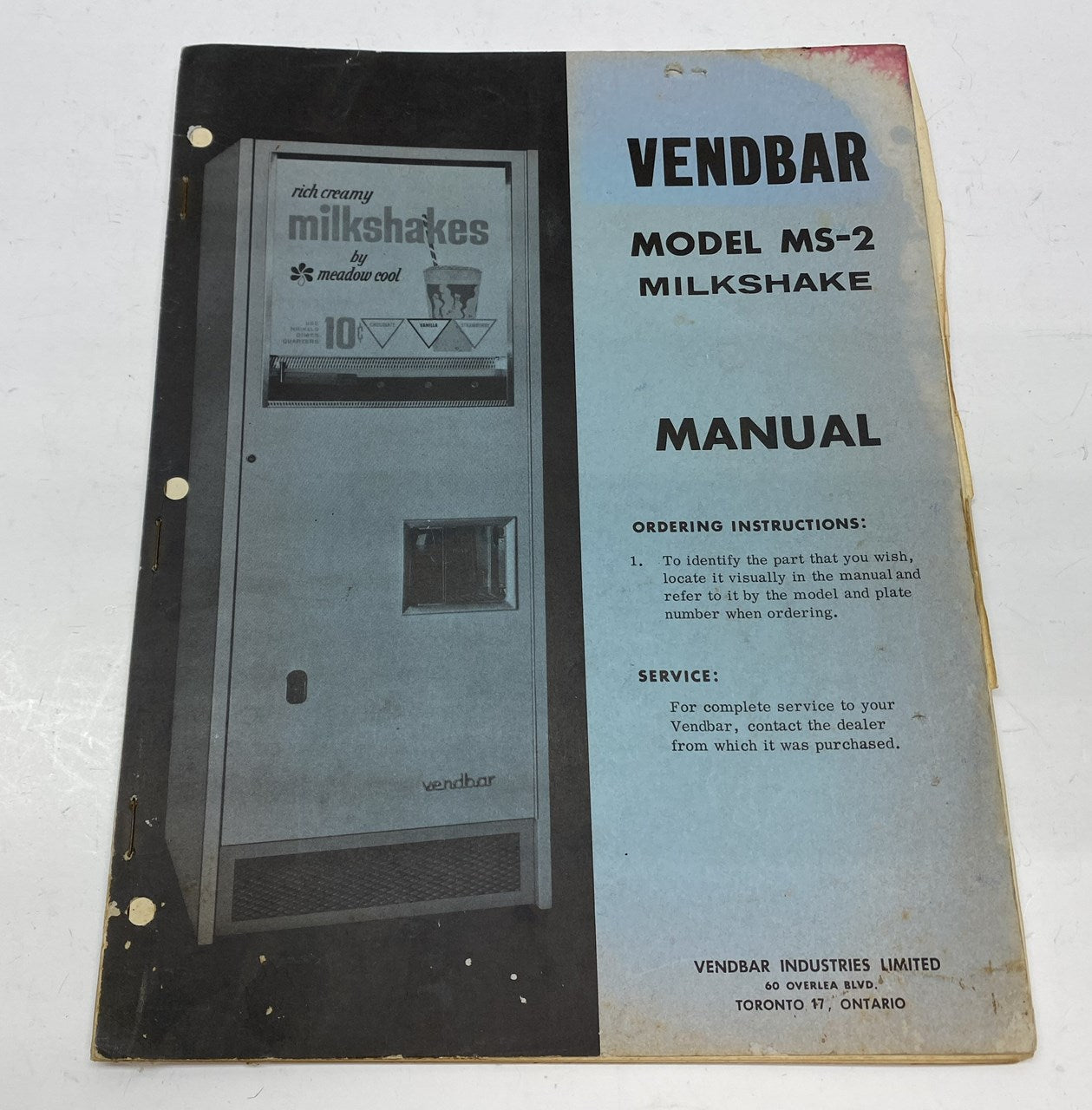 Vendbar Model MS-2 Milkshake Manual