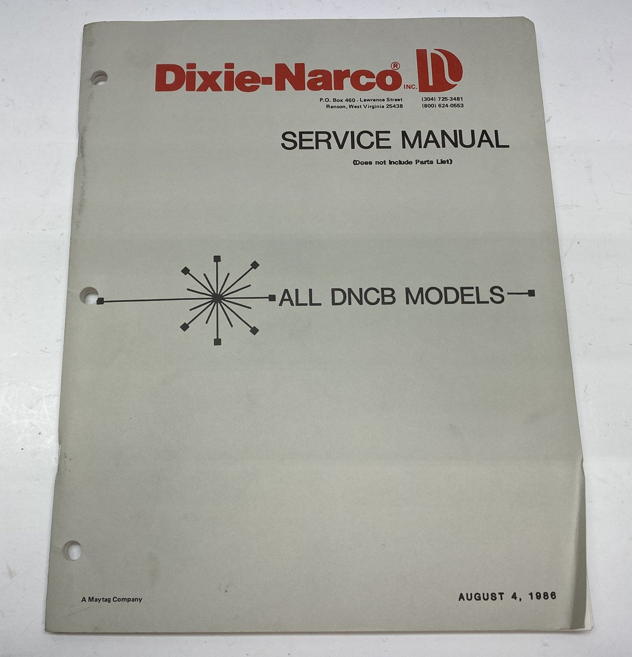 Dixie-Narco DNCB Models Vending Machine Manual