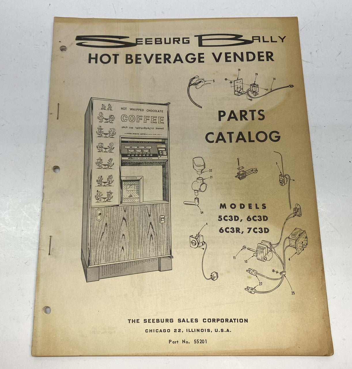 Seeburg Hot Beverage Vender 5C3D, 6C3D, 6C3R, 7C3D Parts Catalog