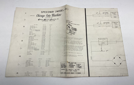 Speedway Schematics (Chicago Coin)