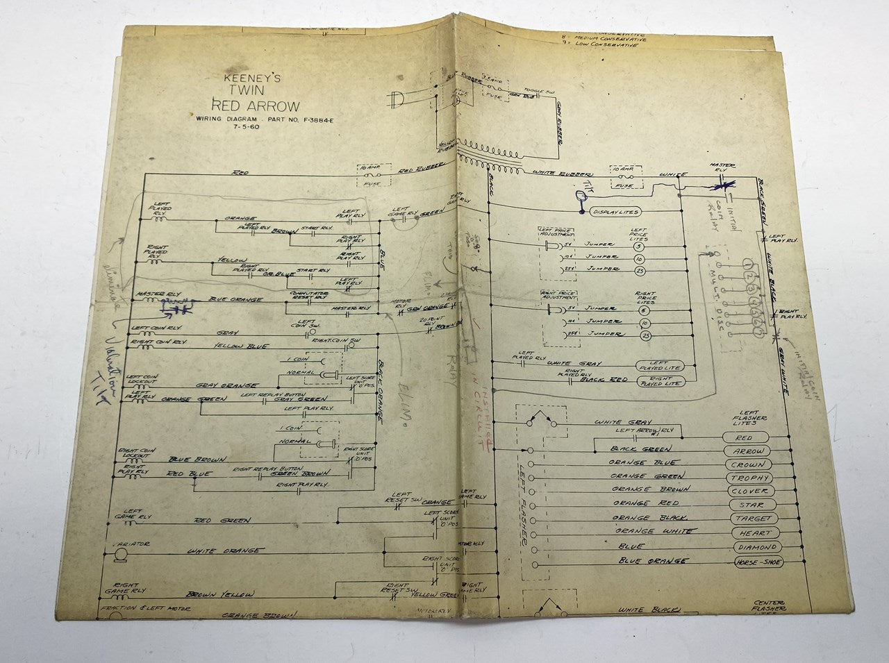 Twin Red Arrow (Keeney) Schematics