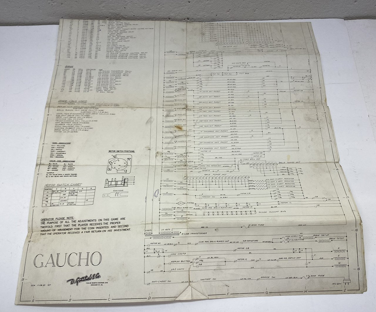 Gaucho (Gottlieb) Schematics