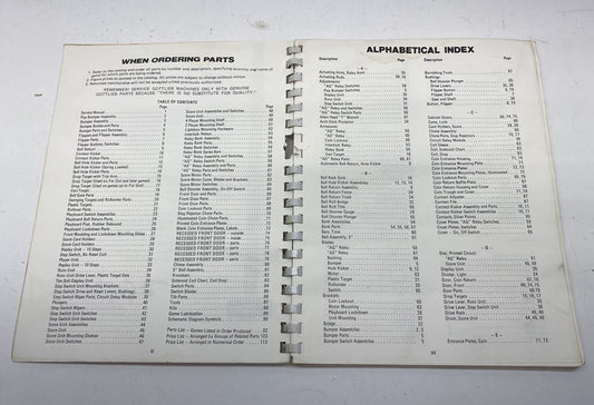 Gottlieb Parts Catalog Volume N 1976