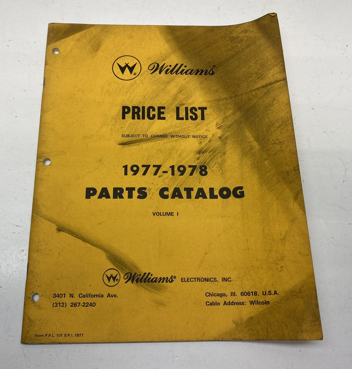 Williams Price List (1977-78)