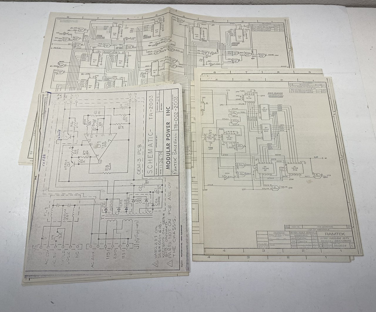 Baseball (Ramtek) Schematics