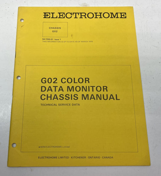 Electrohome G02 25" Color Monitor Manual