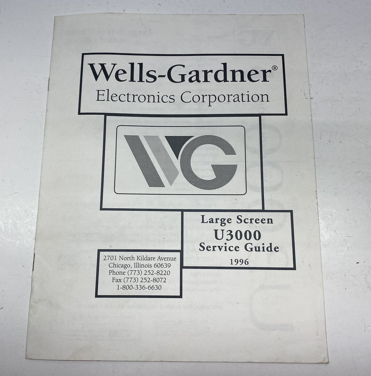 Wells Gardner U3000 Service Guide