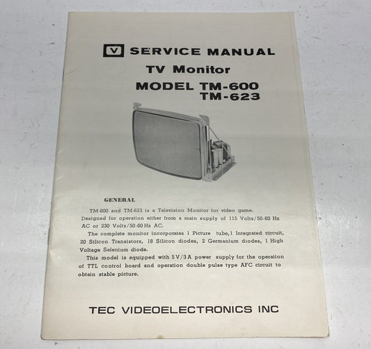 TEC Videoelectronics TM-600 / TM-623 Monitor Manual