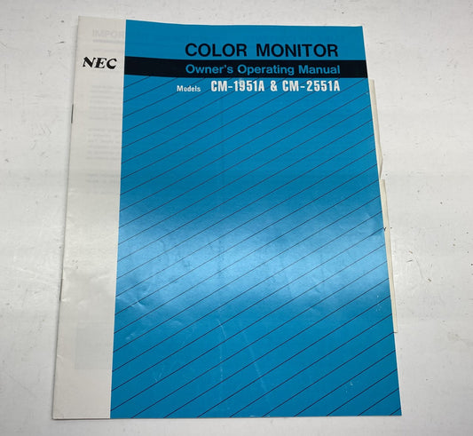 NEC CM-1951A / CM-2551A Monitor Manual