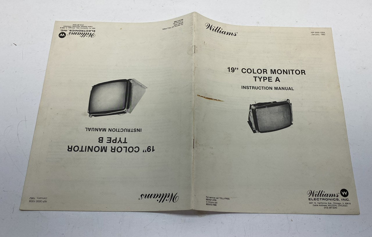 Williams Type A & B Monitor Manual (4600 and G07)